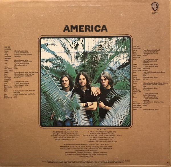 America (2) : America (LP,Album,Stereo)