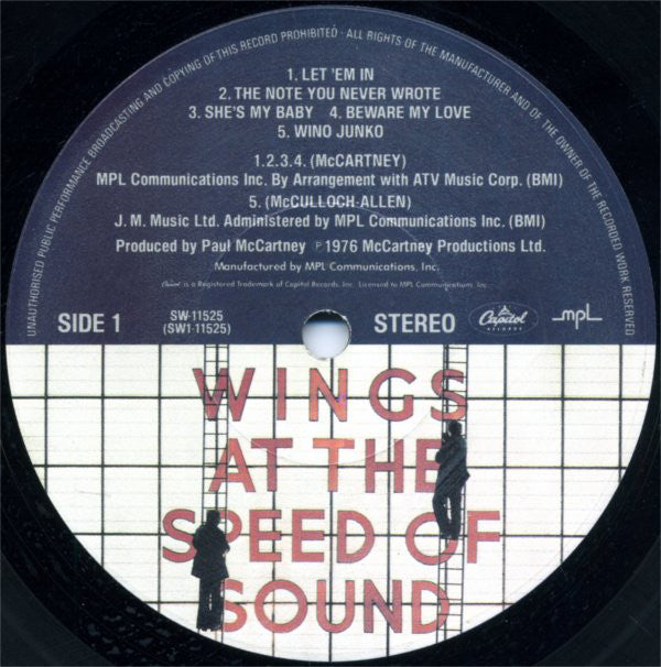 Wings (2) : At The Speed Of Sound (LP,Album,Stereo)