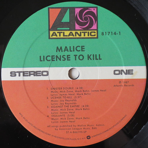 Malice (2) : License To Kill (LP,Album)