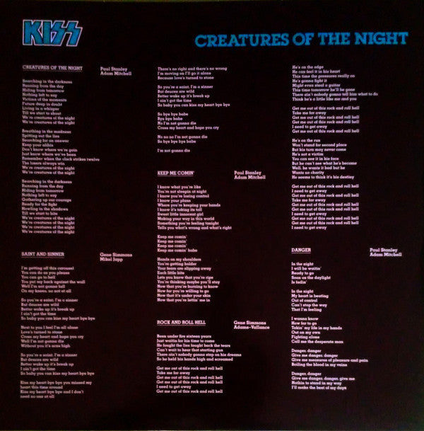 Kiss : Creatures Of The Night (LP,Album,Reissue)