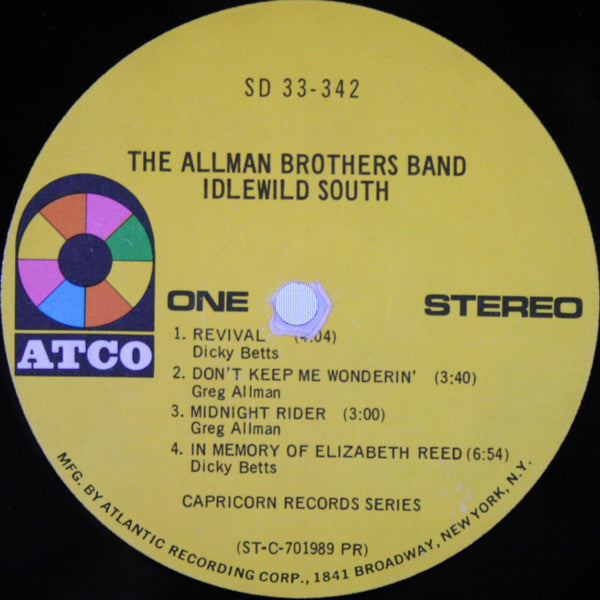 Allman Brothers Band, The : Idlewild South (LP,Album,Stereo)