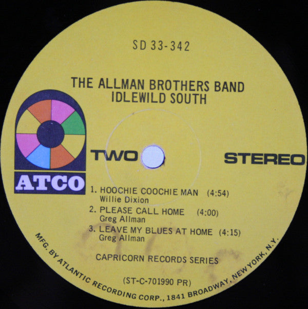 Allman Brothers Band, The : Idlewild South (LP,Album,Stereo)