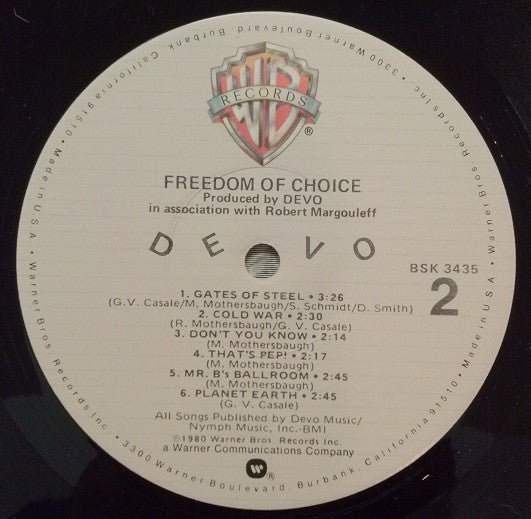 Devo : Freedom Of Choice (LP,Album)