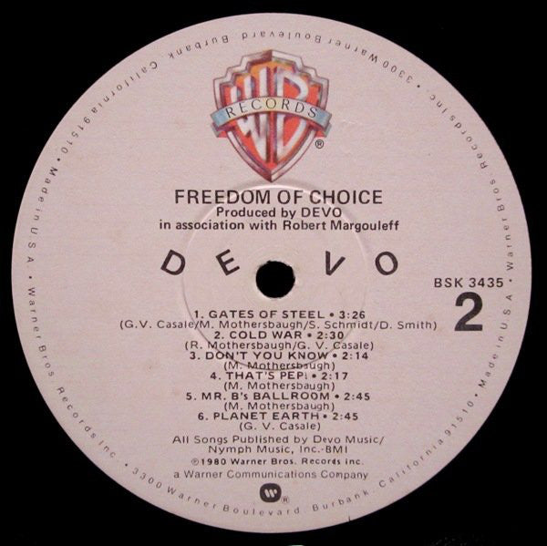 Devo : Freedom Of Choice (LP,Album)