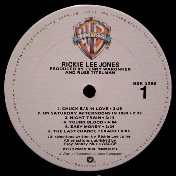 Rickie Lee Jones : Rickie Lee Jones (LP,Album,Club Edition)