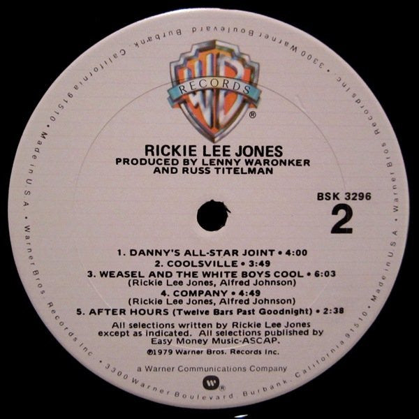 Rickie Lee Jones : Rickie Lee Jones (LP,Album,Club Edition)