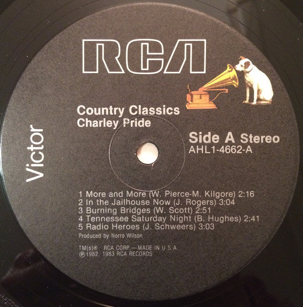 Charley Pride : Country Classics (LP,Album,Stereo)