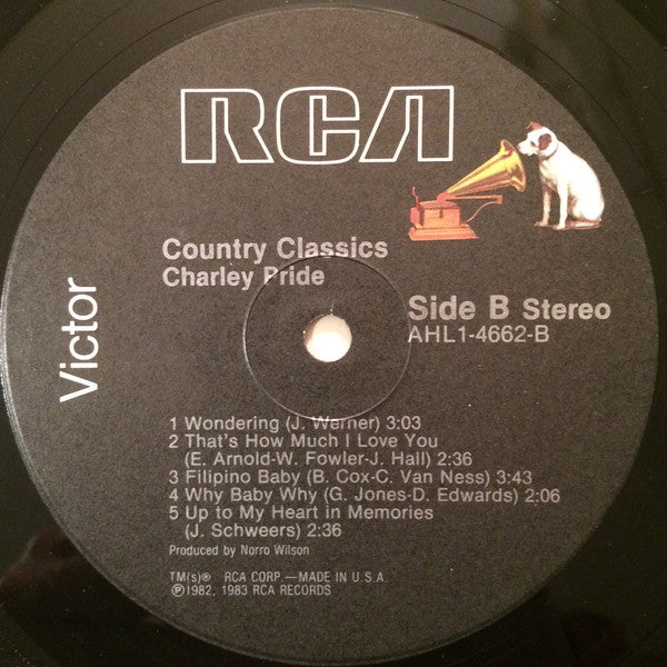 Charley Pride : Country Classics (LP,Album,Stereo)