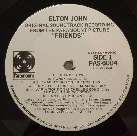 Elton John : Friends (LP,Album,Repress)