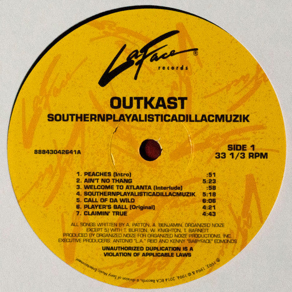 OutKast : Southernplayalisticadillacmuzik (LP,Album,Reissue)