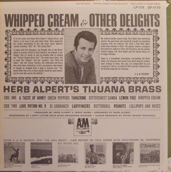 Herb Alpert & The Tijuana Brass : Whipped Cream & Other Delights (LP,Album,Mono)