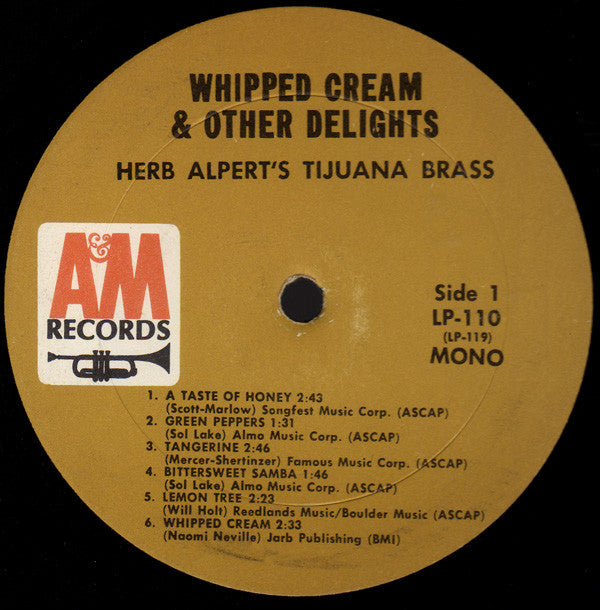 Herb Alpert & The Tijuana Brass : Whipped Cream & Other Delights (LP,Album,Mono)