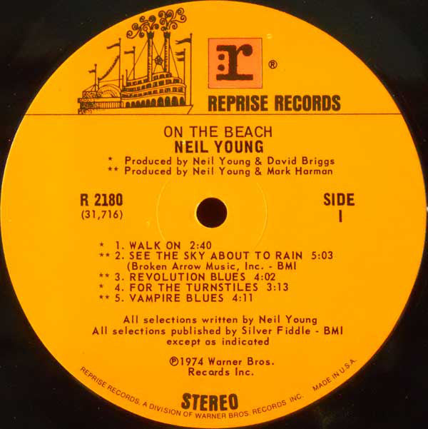Neil Young : On The Beach (LP,Album,Stereo)