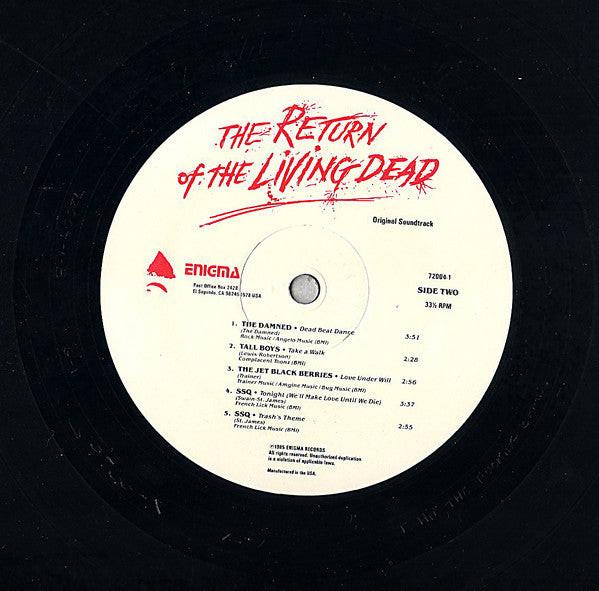 Various : The Return Of The Living Dead (Original Soundtrack) (LP,Album)