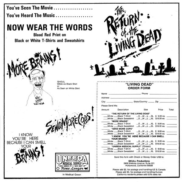 Various : The Return Of The Living Dead (Original Soundtrack) (LP,Album)