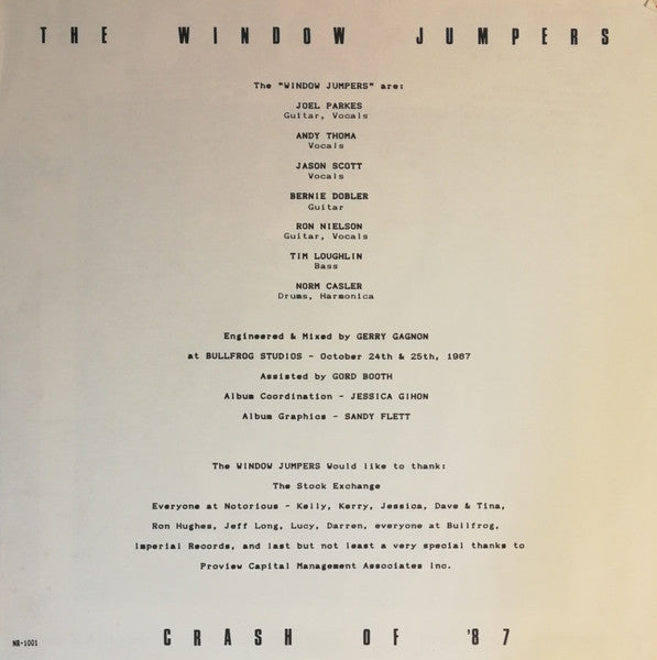 Window Jumpers, The : The Crash Of '87 (12",45 RPM)