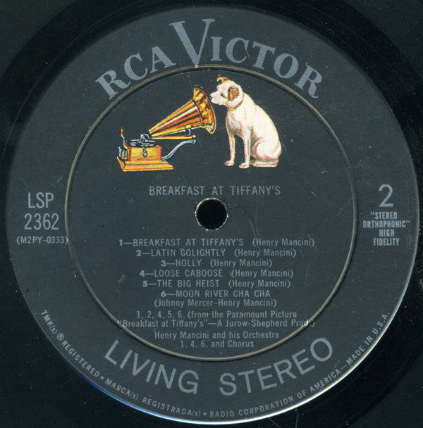 Henry Mancini : Breakfast At Tiffany's (Music From The Motion Picture Score) (LP,Album,Stereo)