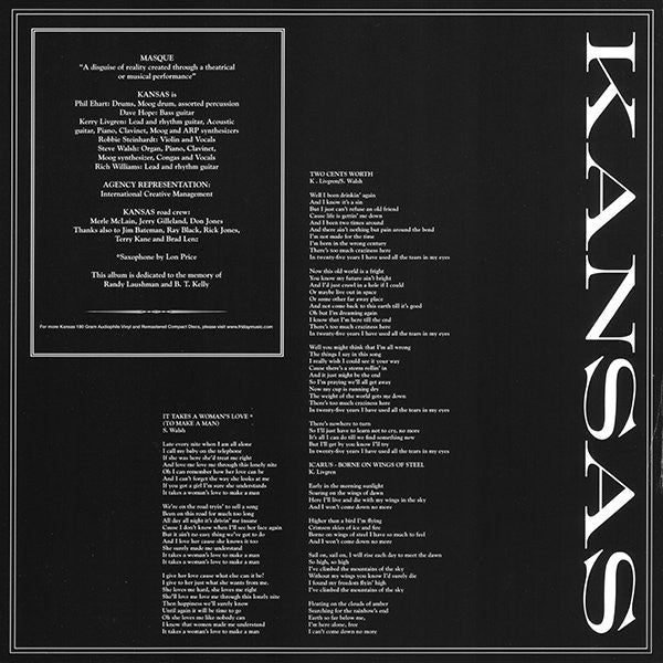 Kansas (2) : Masque (LP,Album,Reissue,Remastered)