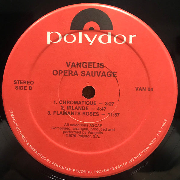 Vangelis : Opera Sauvage (LP,Album,Stereo)