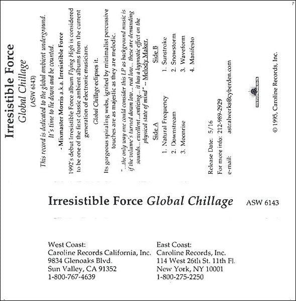 Irresistible Force, The : Global Chillage (Album,Promo)