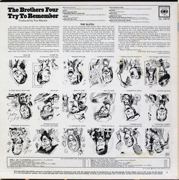 Brothers Four, The : Try To Remember (LP,Album,Mono)