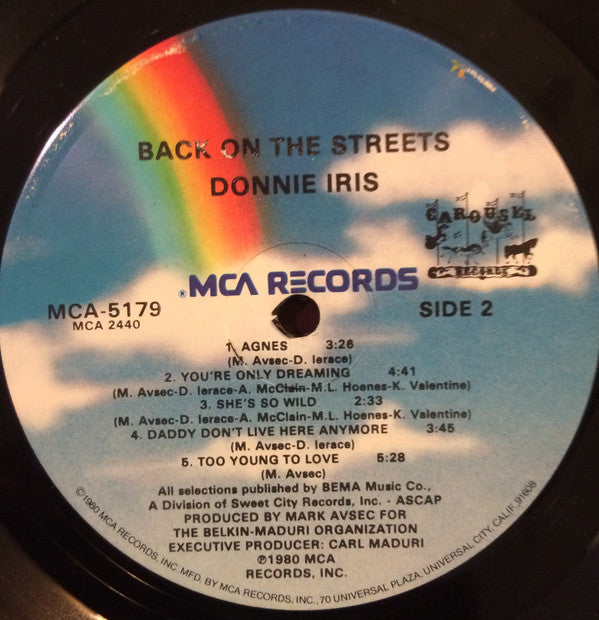 Donnie Iris : Back On The Streets (LP,Album,Stereo)