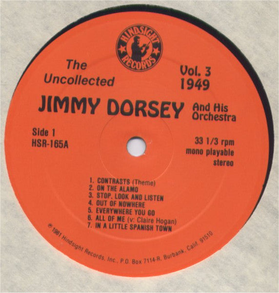 Jimmy Dorsey And His Orchestra : The Uncollected Jimmy Dorsey, Vol. 3, 1949, 1951 (LP,Album)