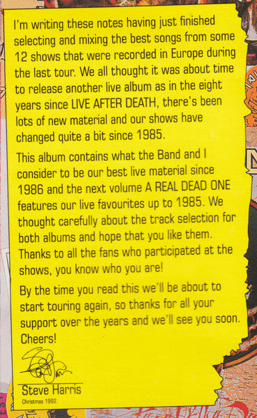 Iron Maiden : A Real Live One (Album,Reissue)