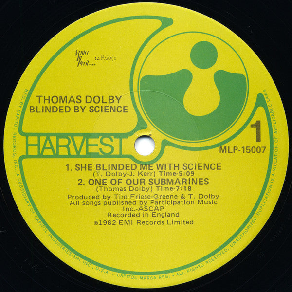Thomas Dolby : Blinded By Science (LP,Mini-Album,Stereo)