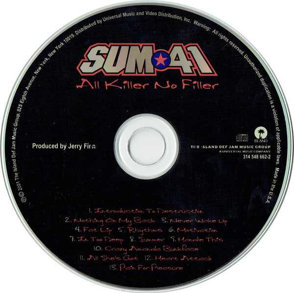 Sum 41 : All Killer No Filler (Album,Enhanced)