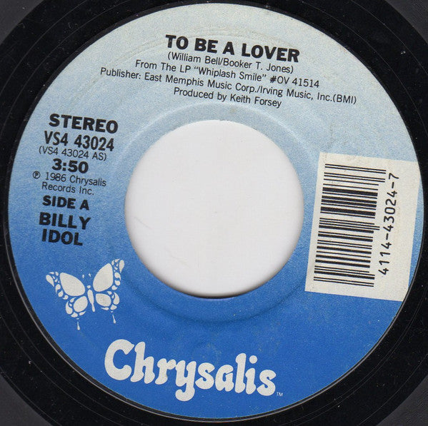 Billy Idol : To Be A Lover (7",45 RPM,Single,Styrene,Stereo)