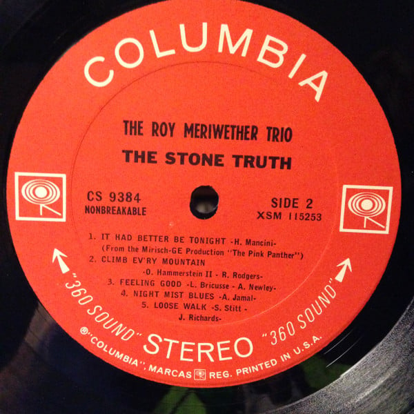 Roy Meriwether Trio, The : The Stone Truth  (LP,Stereo)