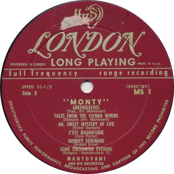 Mantovani And His Orchestra : Monty (LP,Compilation,Limited Edition)