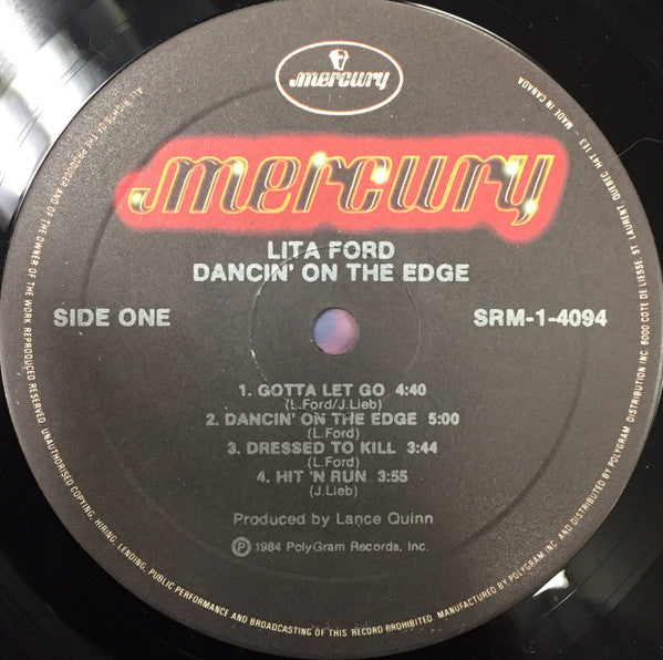 Lita Ford : Dancin' On The Edge (LP,Album)