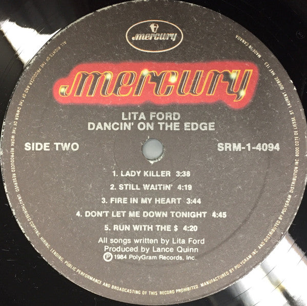 Lita Ford : Dancin' On The Edge (LP,Album)