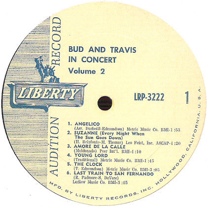 Bud And Travis : Bud & Travis In Concert Vol. 2 (LP,Album,Promo,Mono)