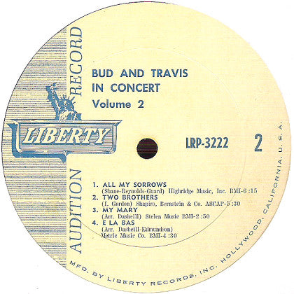 Bud And Travis : Bud & Travis In Concert Vol. 2 (LP,Album,Promo,Mono)