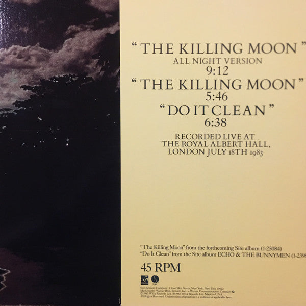 Echo & The Bunnymen : The Killing Moon (All Night Version) (12",45 RPM,Maxi-Single)