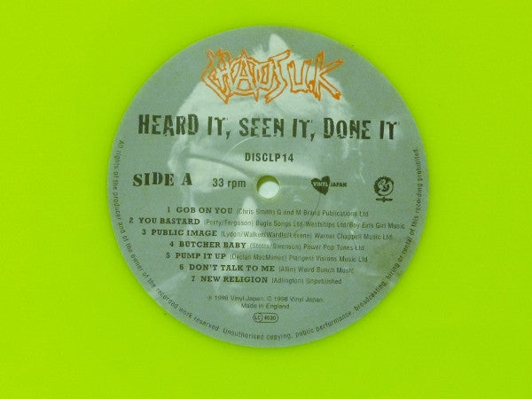Chaos UK : Heard It, Seen It, Done It (LP,Album,Numbered)