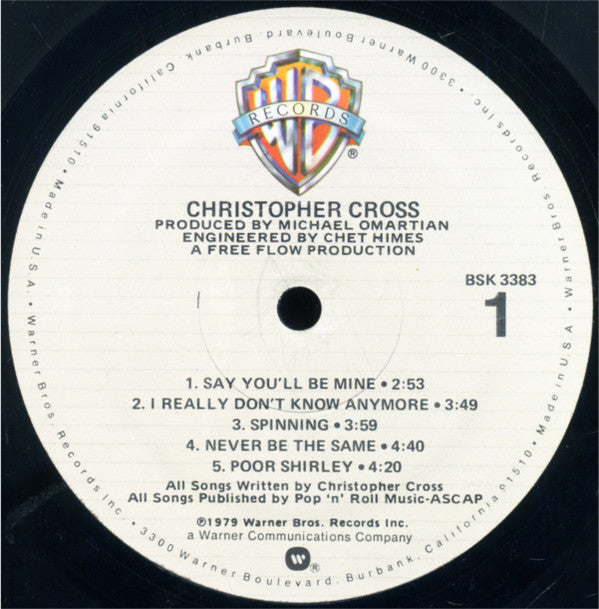 Christopher Cross : Christopher Cross (LP,Album)