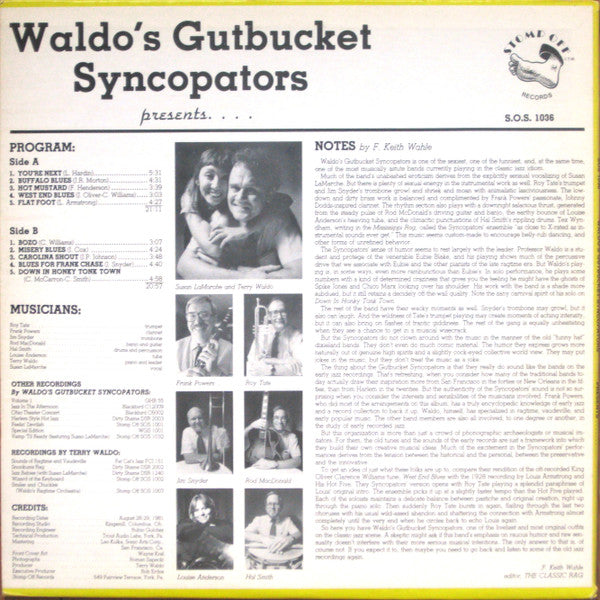 Waldo's Gutbucket Syncopators : Presents ....... (LP,Album)