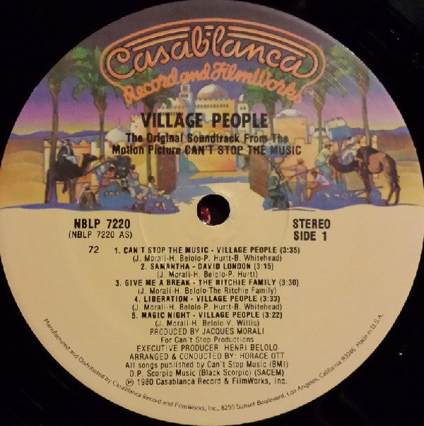 Village People : Can't Stop The Music - The Original Soundtrack Album (LP,Album,Stereo)