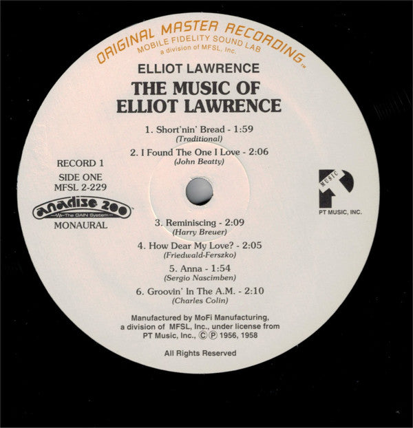 Elliot Lawrence : The Music Of Elliot Lawrence - Jazz Showcase (LP,Album,Limited Edition,Numbered,Reissue,Remastered,Mono)