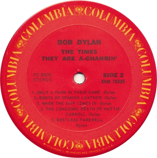 Bob Dylan : The Times They Are A-Changin' (LP,Album,Reissue,Stereo)