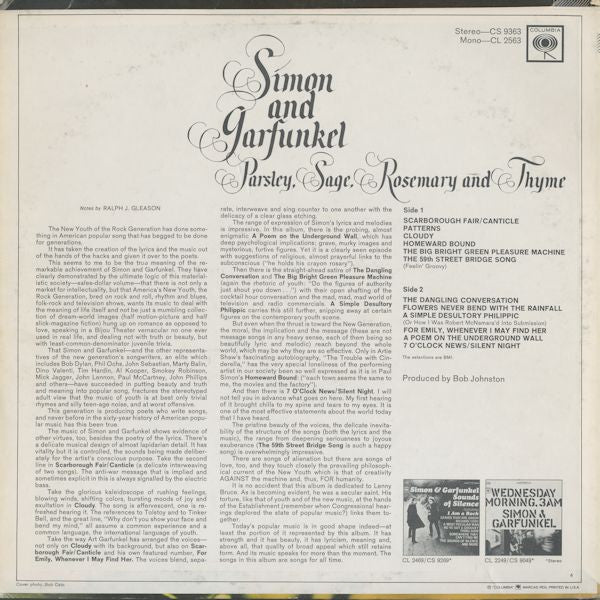 Simon & Garfunkel : Parsley, Sage, Rosemary And Thyme (LP,Album,Repress,Stereo)