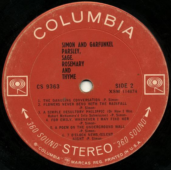 Simon & Garfunkel : Parsley, Sage, Rosemary And Thyme (LP,Album,Repress,Stereo)