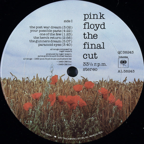Pink Floyd : The Final Cut (LP,Album,Stereo)