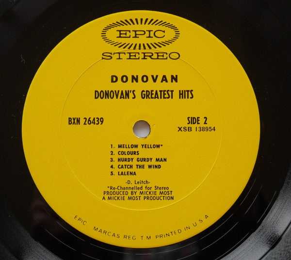 Donovan : Donovan's Greatest Hits (LP,Compilation,Stereo)