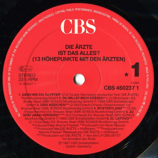 Die Ärzte : Ist Das Alles? (13 Höhepunkte Mit Den Ärzten) (LP,Compilation)