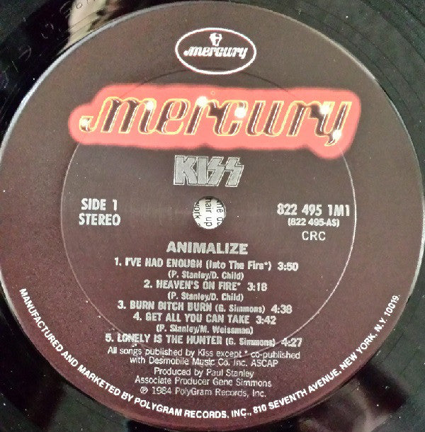 Kiss : Animalize (LP,Album,Club Edition)
